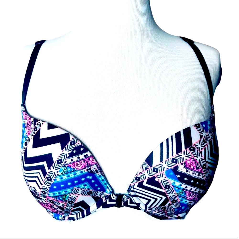 Victorias Secret Very Sexy Push-up cross back plunge bra front close 32DD - Picture 4 of 9